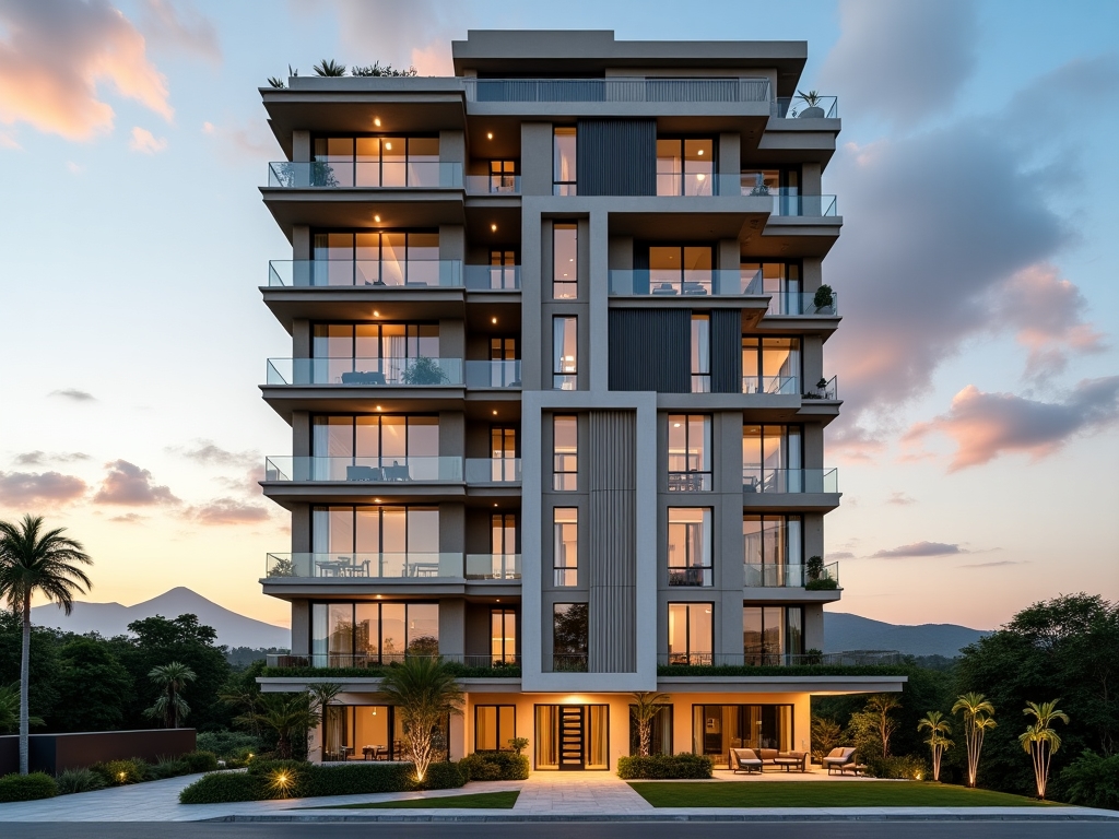 Modern condominium exterior