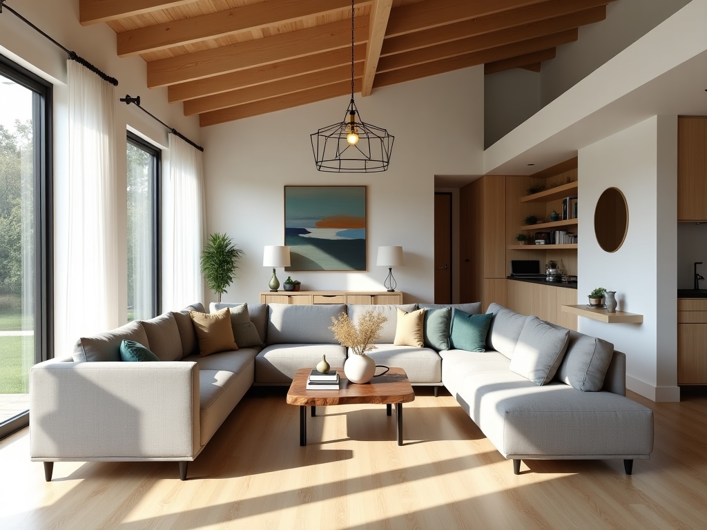 Modern living room with Scandinavian design